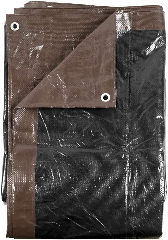 Brown/Black Heavy Duty Tarp, 8-9 Mil Thick, 18x24, Pack of 2 K526