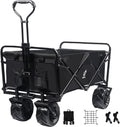 Black Heavy Duty Folding Utility Cart with Adjustable Handle O85560