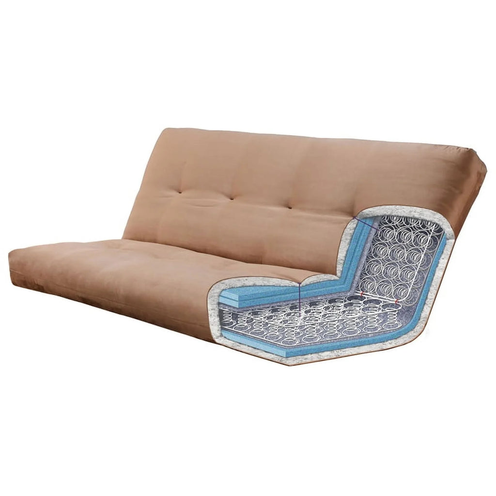 Coil Hinged Full-size Futon Mattress in Seaport Blue Y116928