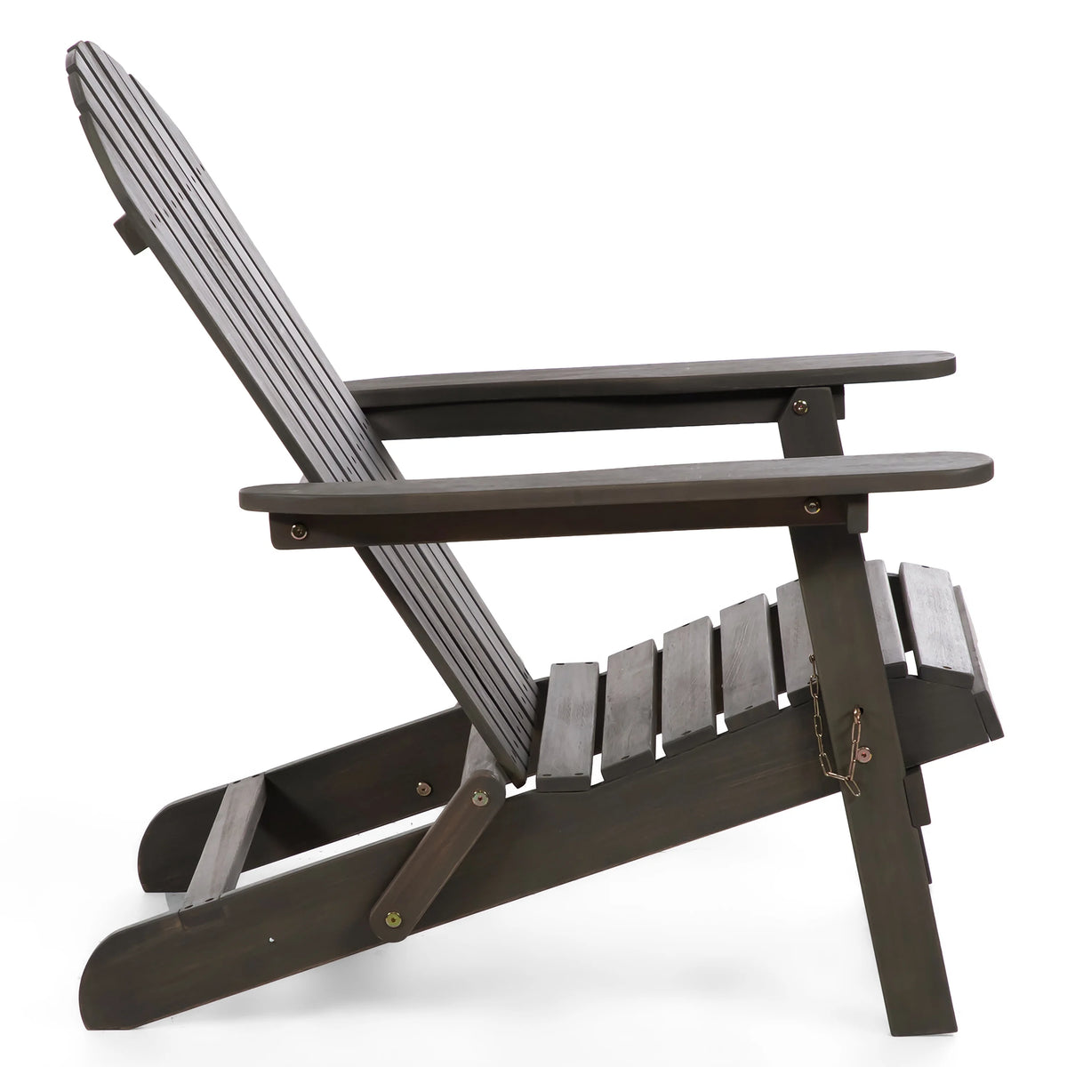 Weathered Gray Wood Foldable Patio Adirondack Chair Q55749