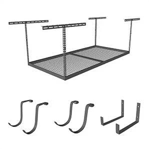 Overhead Storage Combo with 2 Racks and 8 Hooks O7082