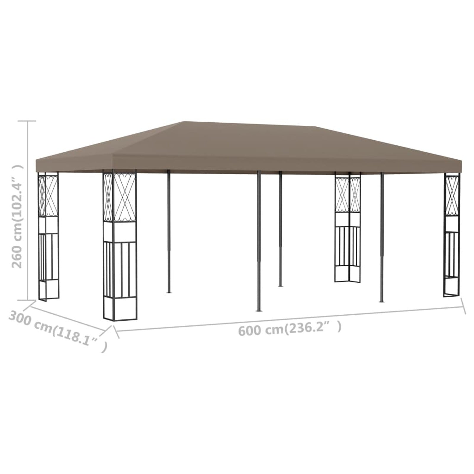 Taupe Fabric Canopy Tent Sun Shelter X186