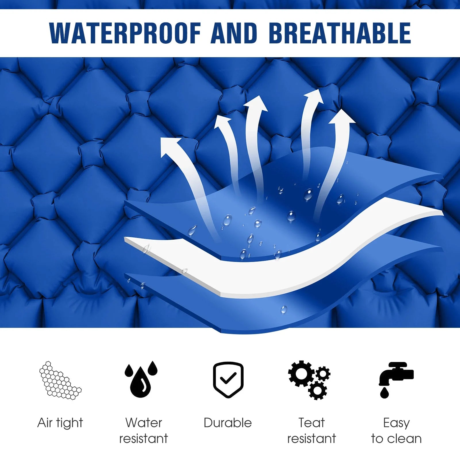 Lightweight Camping Mat with Air Pillow Waterproof Sleeping Pad K22722