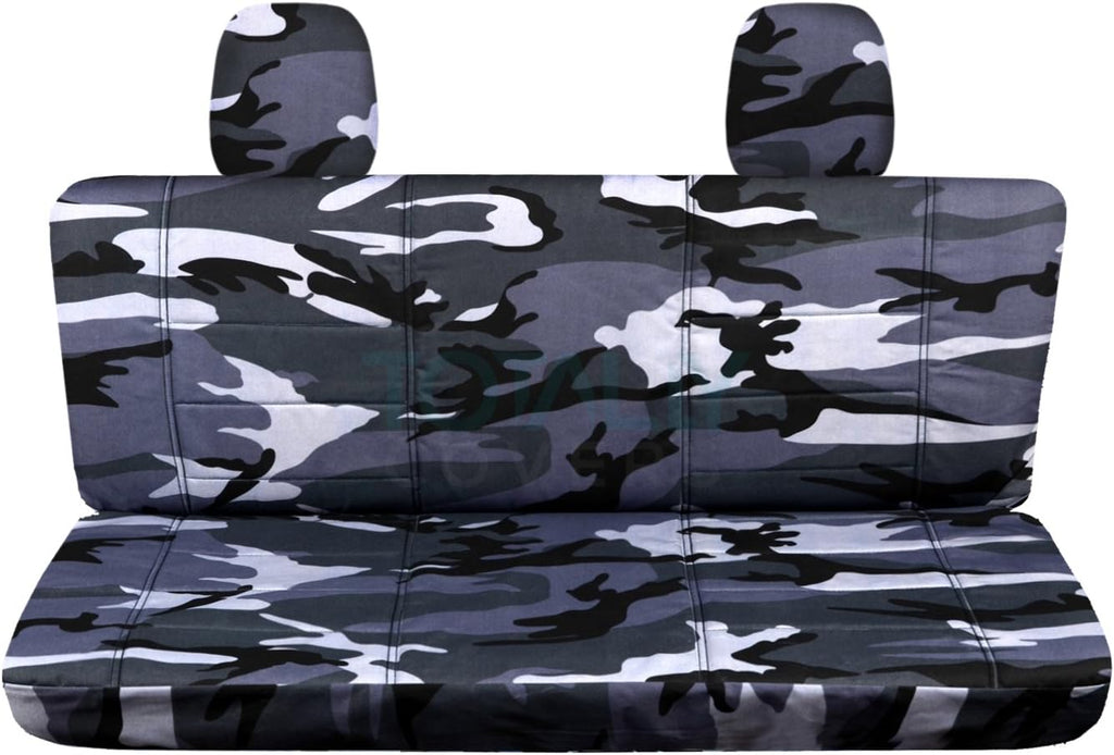 Blue Camouflage Rear 60/40 Split Bench Truck Seat Covers S500