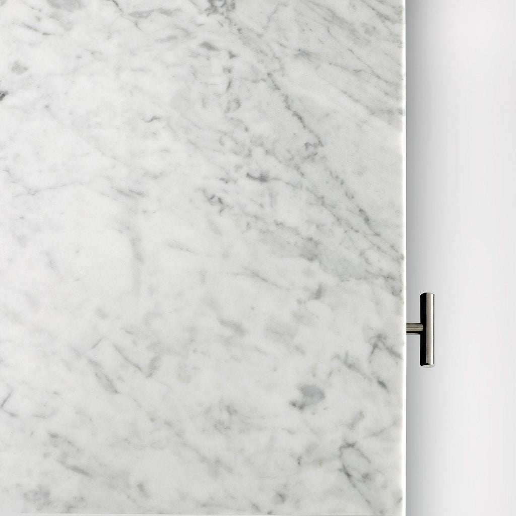 18x22 Square White Marble Side Table with Legs P5176