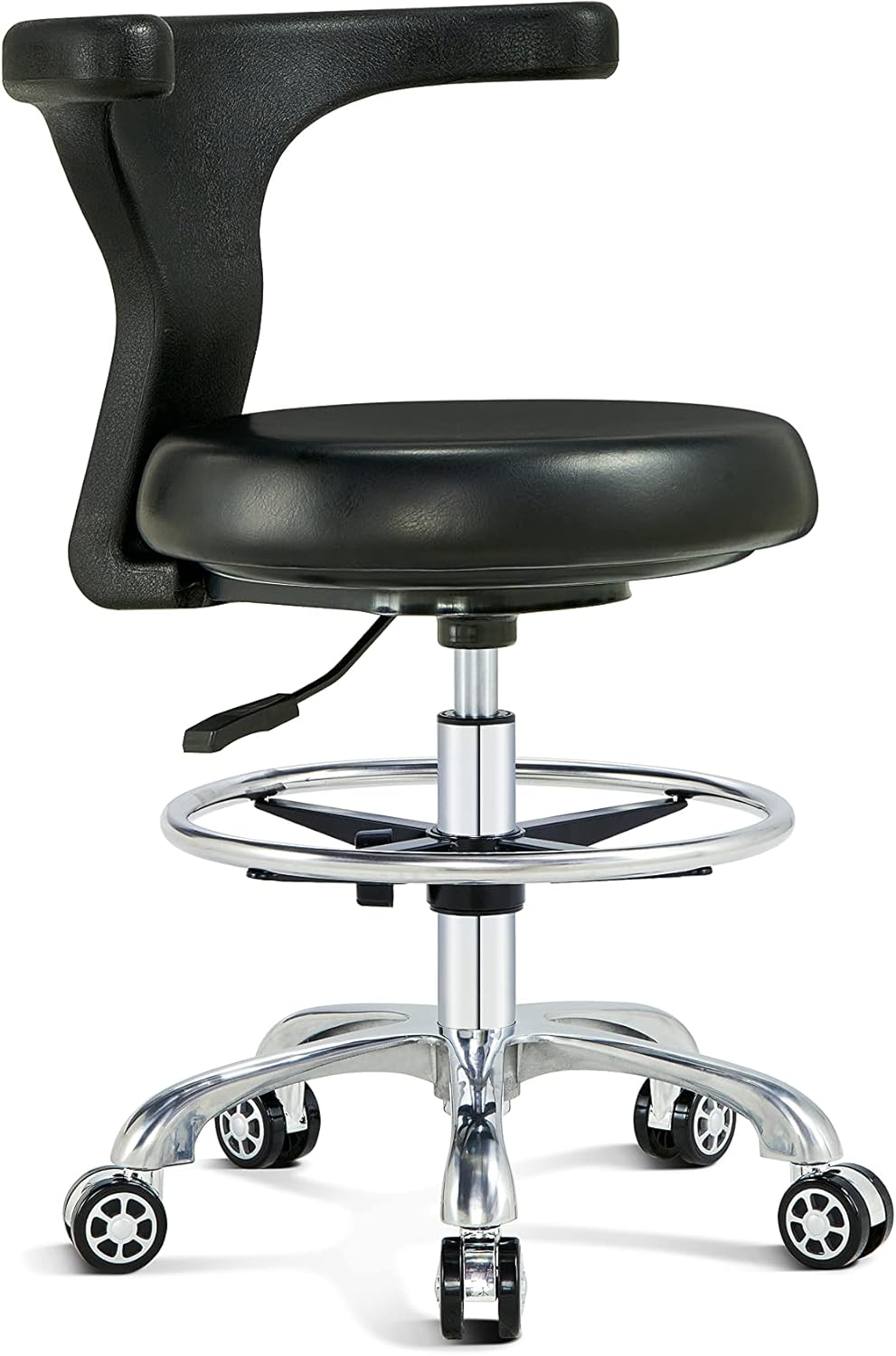 Ergonomic Swivel Adjustable Task Chair with Lumbar Support, Foot Ring and Rolling Casters V3280