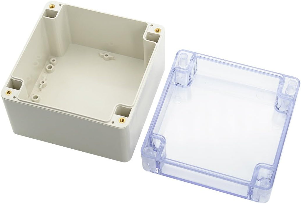 ABS Plastic IP65 Electrical Enclosure Box Grey with Clear Cover 4.7 x 4.7 x 3.5 inch Pack of 2 T168698