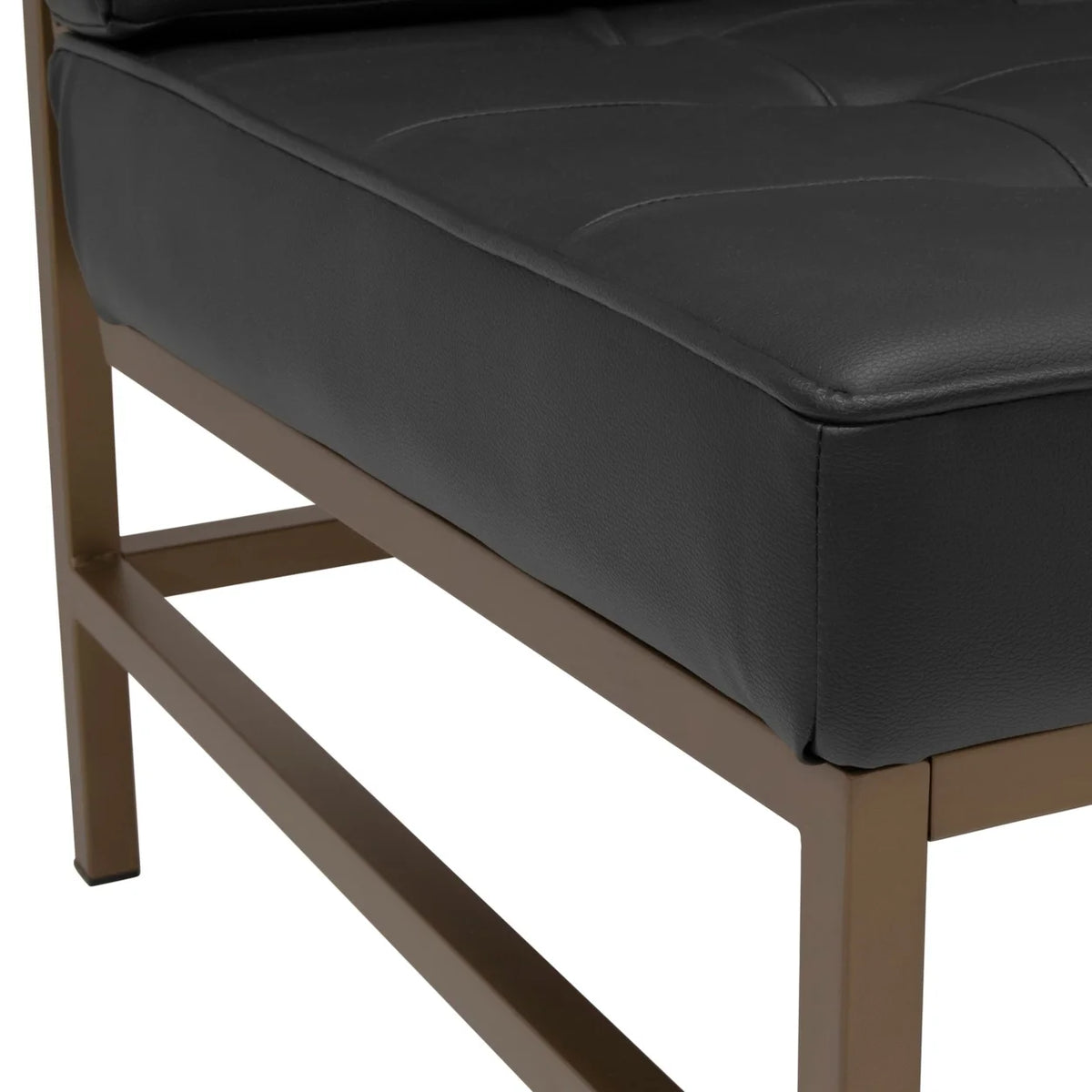 Bronze/Black Bonded Leather Accent Chair with Woven Webbing Seat J117