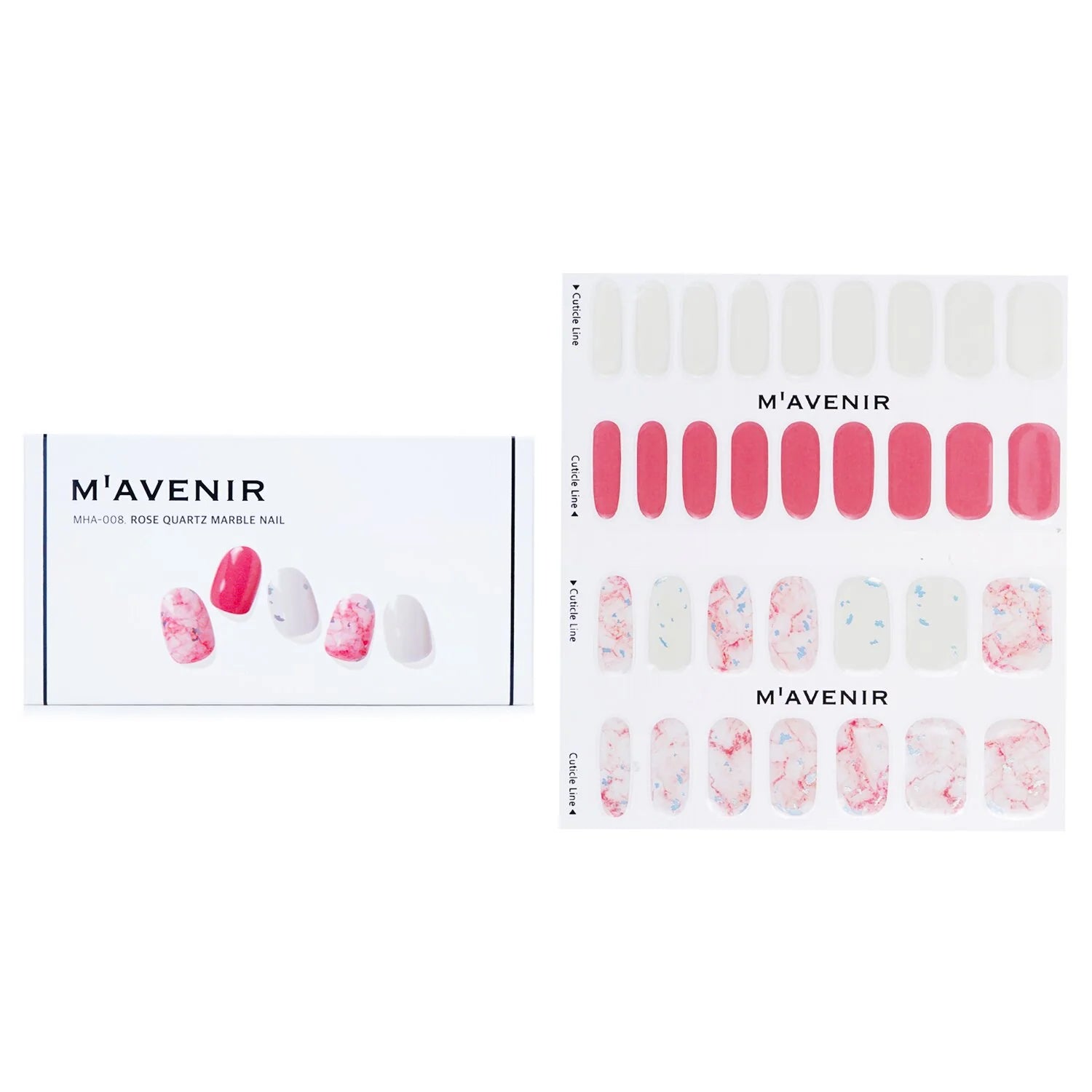 32pcs Pink Marble Nail Sticker O986167