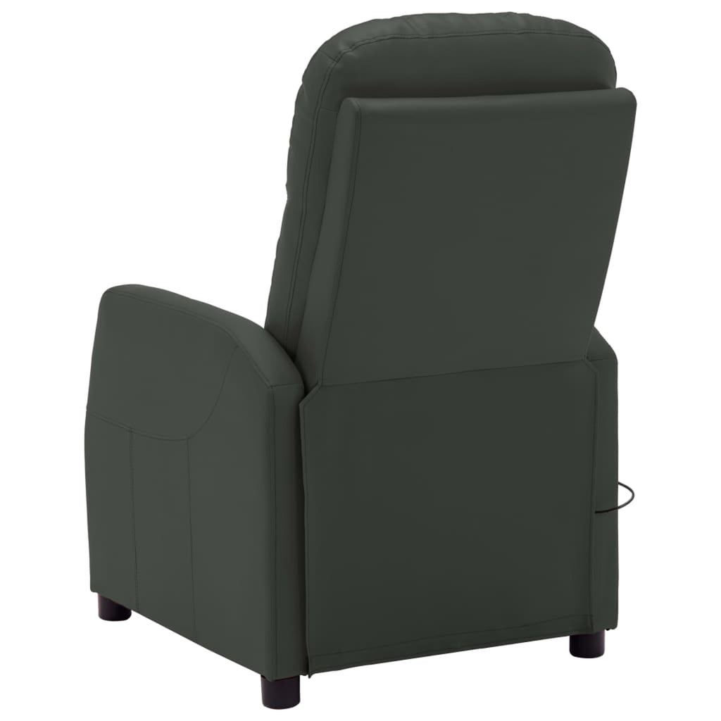 Faux Leather Massage Reclining Chair with Adjustable Footrest and Side Pocket V8946