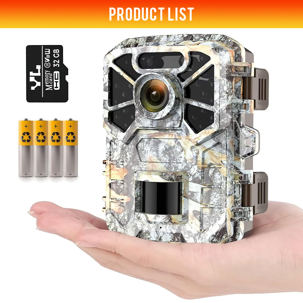 30MP 2K Infrared Night Vision Waterproof Trail Camera with 120° Wide Angle Lens P59836