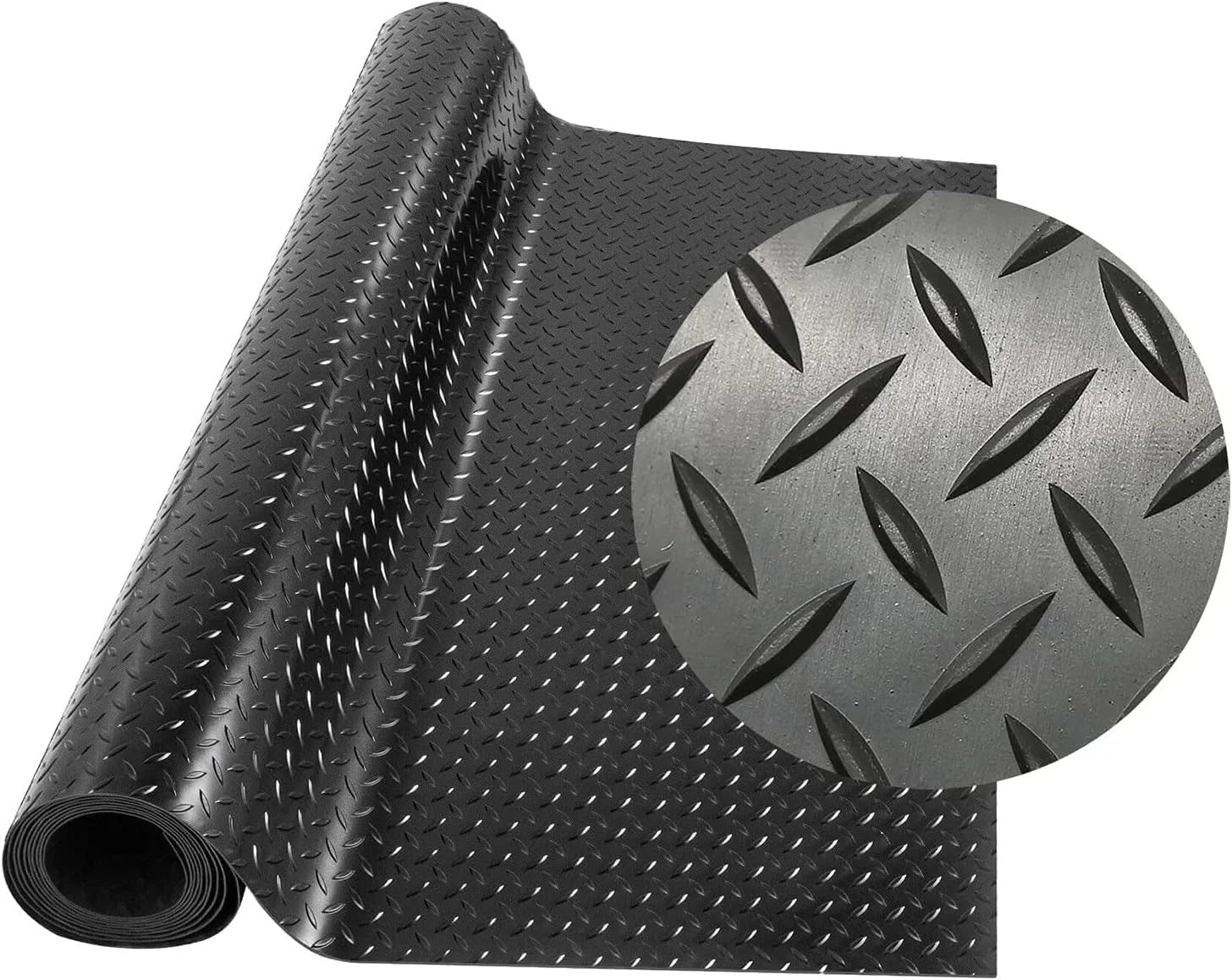 16.5ft x 3.3ft Heavy Duty Rubber Garage Floor Mat Roll Z665253