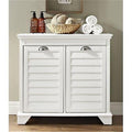 White/Chrome MDF Wood Laundry Hamper L477129