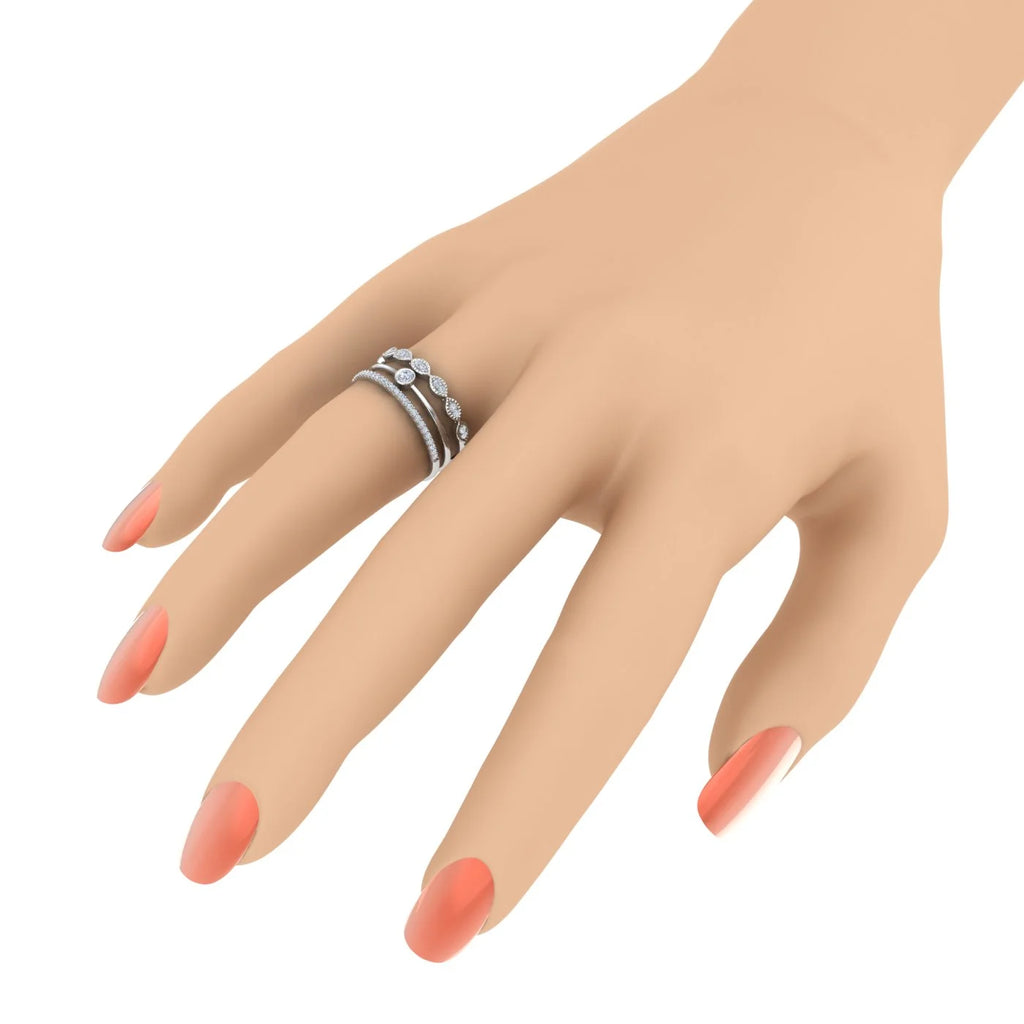 0.08 Carat Diamond Stackable Ring in 925 Sterling Silver X925