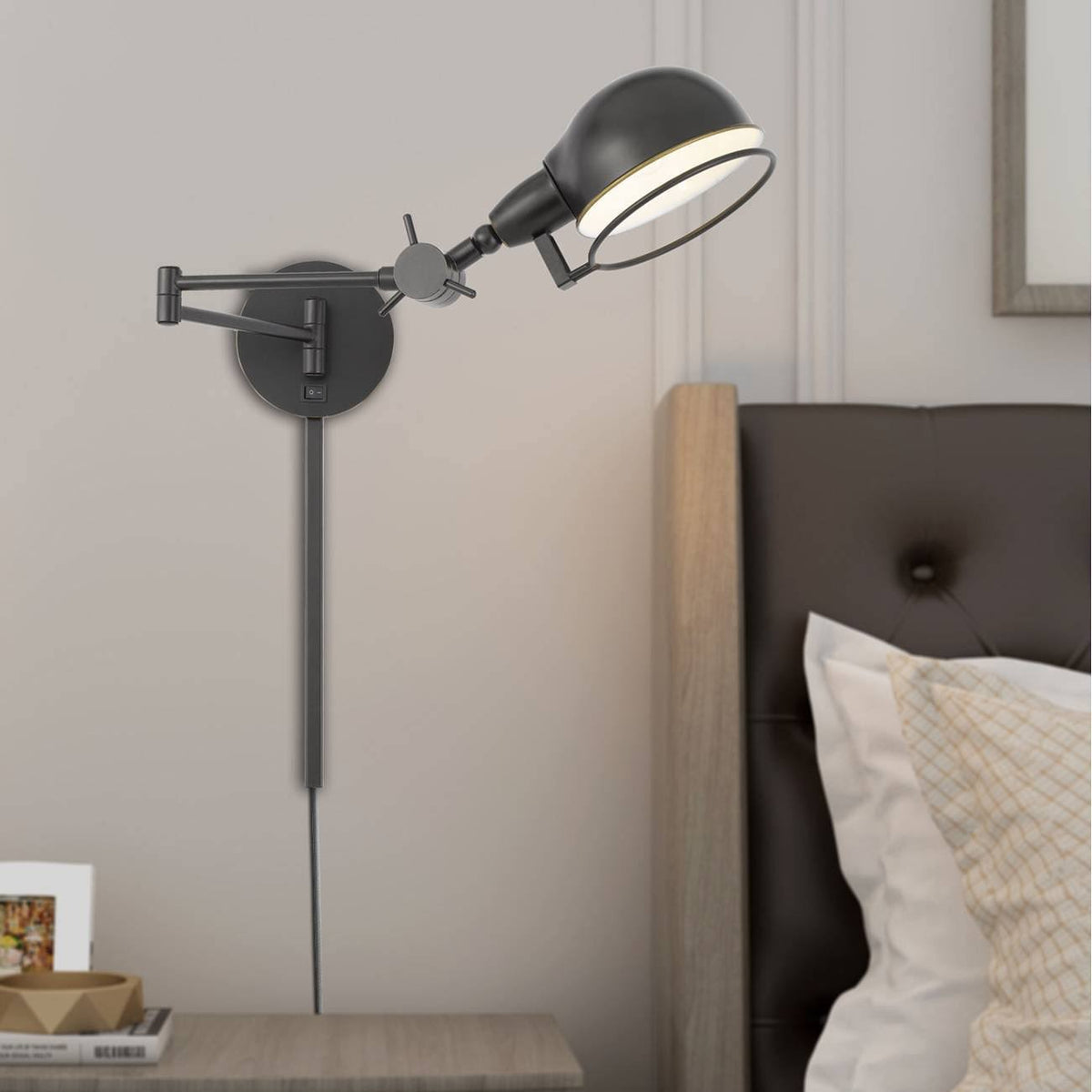 Swing Arm Wall Lamp with Adjustable Shade Dark Bronze O36241