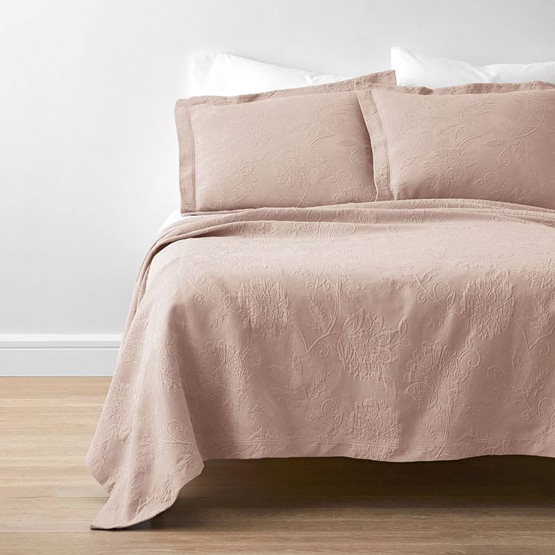 Coral Cotton Matelasse Coverlet Twin J89659
