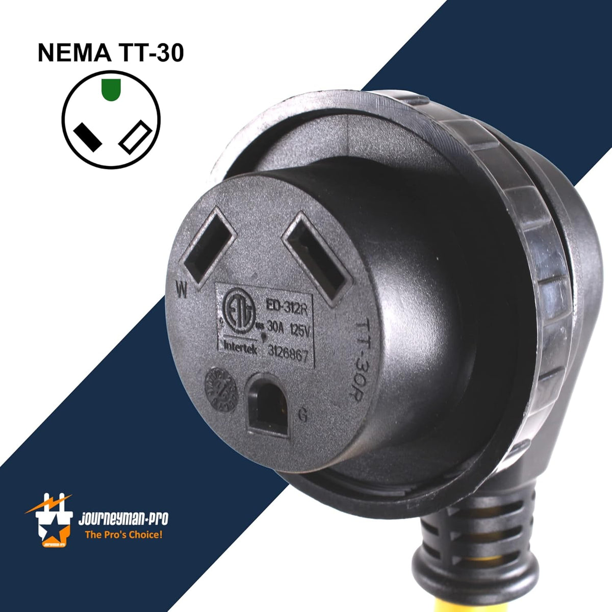 30A RV Power Extension Cord, 50 Feet, 125V, TT-30P to TT-30R W26901